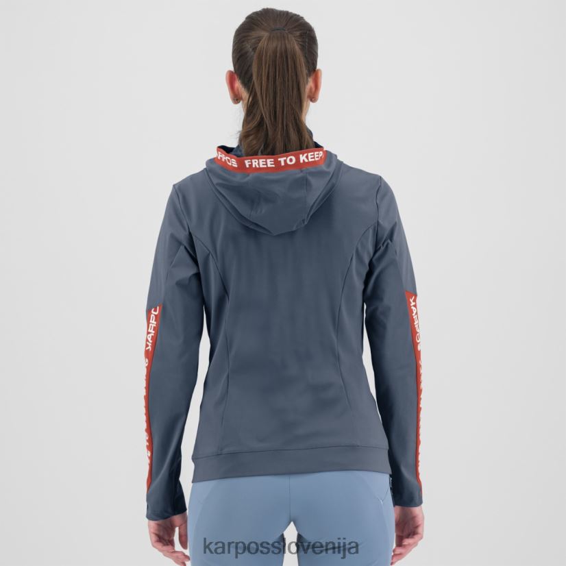 flis| vintage indigo/vroča korala P4ZDFZ1143 Karpos pulover s kapuco easyfrizz in polno zadrgo ženske