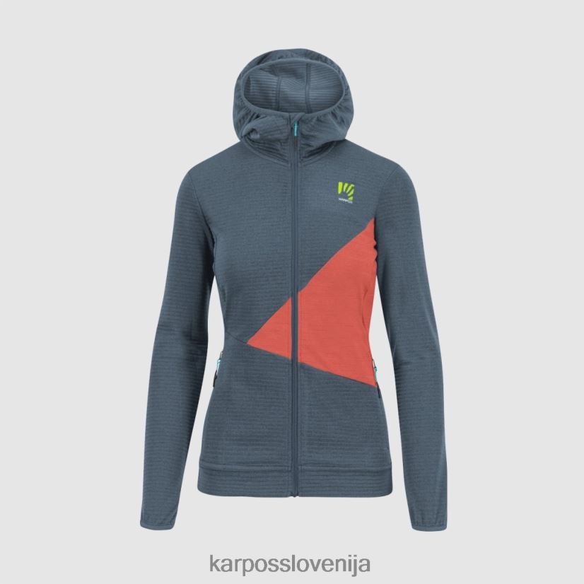 flis| vintage indigo/vroča korala P4ZDFZ1176 Karpos nuvolau w flis ženske