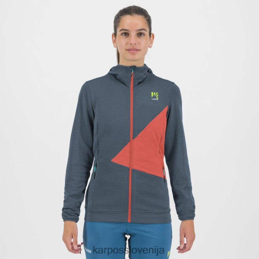 flis| vintage indigo/vroča korala P4ZDFZ1176 Karpos nuvolau w flis ženske