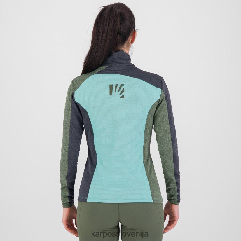 flis| vodno nebo/črni pesek/timijan P4ZDFZ1182 Karpos federa s polno zadrgo in flisom ženske