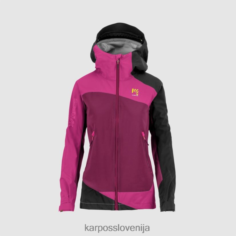 jakna| malina r/cabaret/črna P4ZDFZ976 Karpos marmolada z jakno ženske