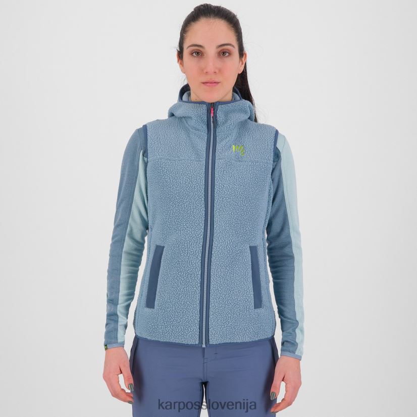 telovnik| gorski izvir P4ZDFZ1092 Karpos Pulover s kapuco iz 80-ih z brezrokavnikom ženske