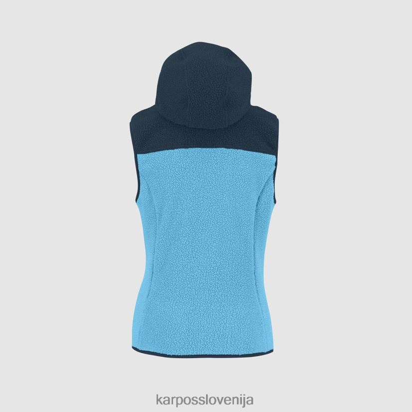 telovnik| modri atol/polnoč P4ZDFZ1093 Karpos Pulover s kapuco iz 80-ih z brezrokavnikom ženske