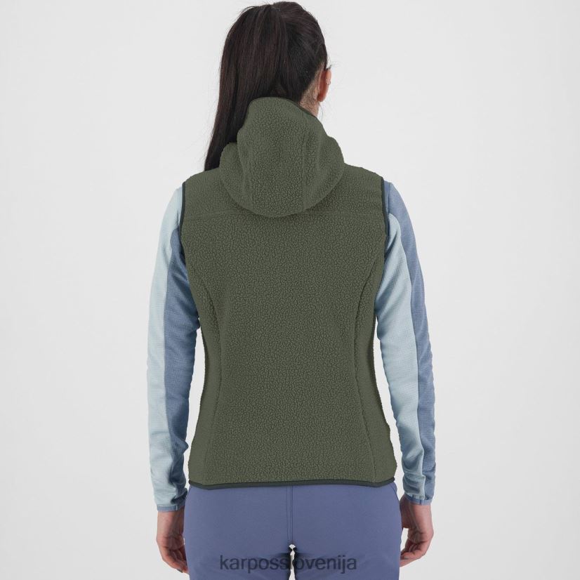 telovnik| timijan P4ZDFZ1091 Karpos Pulover s kapuco iz 80-ih z brezrokavnikom ženske