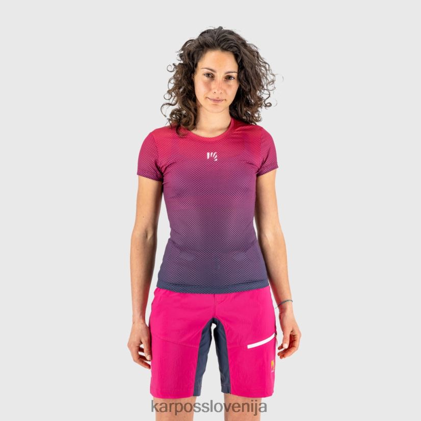 majica| maroška modra/modra ptica P4ZDFZ1318 Karpos verve mrežasta majica s kratkimi rokavi ženske