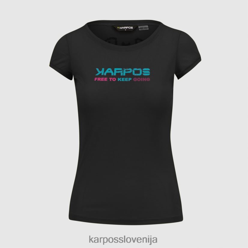 majica| Črna P4ZDFZ1359 Karpos val federia z majico ženske