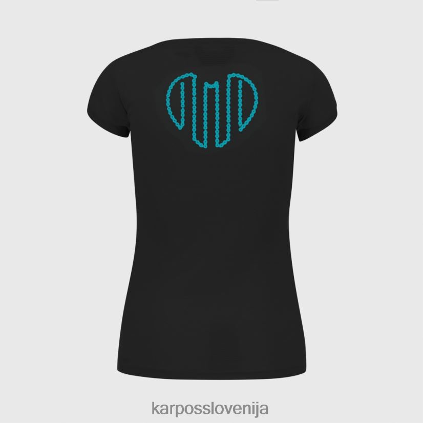 majica| Črna P4ZDFZ1359 Karpos val federia z majico ženske