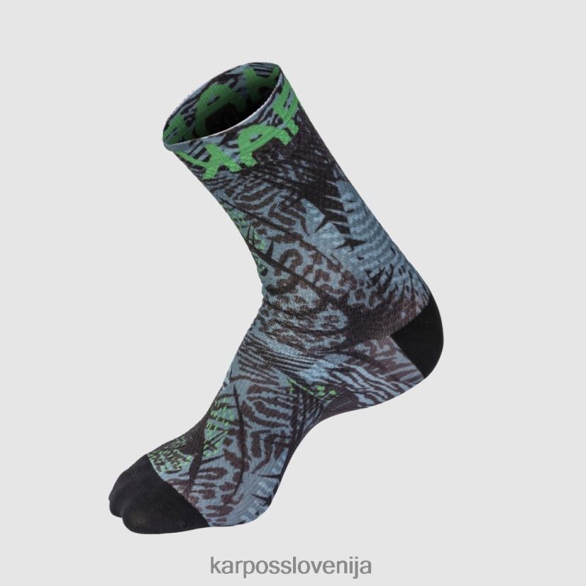 nogavica| temno siva/zelena fluo P4ZDFZ927 Karpos zelene ognjene nogavice ženske